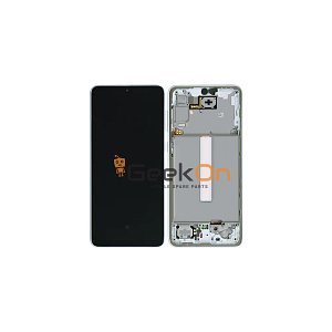 Γνήσια Οθόνη LCD και Μηχανισμός Αφής με Πλαίσιο για Samsung Galaxy A33 5G A336 GH82-28143B White (Service Pack)