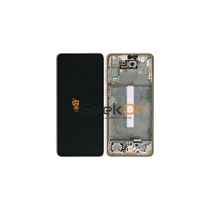 Γνήσια Οθόνη LCD και Μηχανισμός Αφής με Πλαίσιο για Samsung Galaxy A33 5G A336 GH82-28143D Peach (Service Pack)