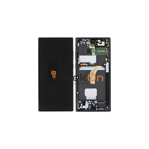 Γνήσια Οθόνη και Μηχανισμός Αφής Με Πλαίσιο για Samsung Galaxy S22 Ultra 5G S908 GH82-27488A Phantom Black (Service Pack)