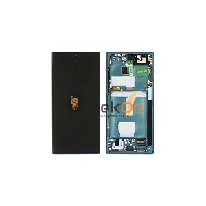 Γνήσια Οθόνη LCD και Μηχανισμός Αφής Με Πλαίσιο για Samsung Galaxy S22 Ultra 5G S908 GH82-27488D Πράσινο (Service Pack)