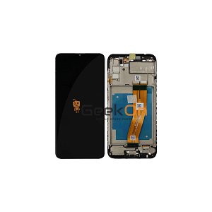 Γνήσια Οθόνη LCD και Μηχανισμός Αφής με Πλαίσιο για Samsung Galaxy A03S A037F (NON EU VERSION) GH81-21232A Μαύρο (Service Pack)