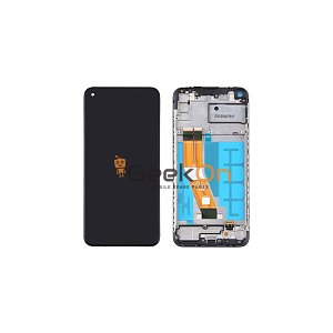 Γνήσια Οθόνη Και Μηχανισμός Αφής Με Πλαίσιο Samsung Galaxy M11 M115 GH81-18736A Μαύρο  (Service Pack)