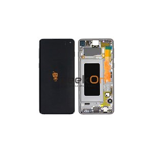 Γνήσια Οθόνη LCD Και Μηχανισμός Αφής Με Πλαίσιο για Samsung Galaxy S10 G973F GH82-18850A Prism Black (Service Pack)