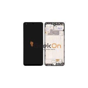 Γνήσια Οθόνη LCD Και Μηχανισμός Αφής Με Πλαίσιο για Samsung Galaxy M325 M32 GH82-26193A Μαύρο  (Service Pack)