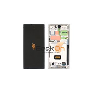 Γνήσια Οθόνη LCD Και Μηχανισμός Αφής Με Πλαίσιο για Samsung Galaxy S23 Ultra 5G 2023 S918 GH82-30466B Cream (Service Pack)
