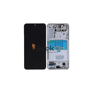 Γνήσια Οθόνη LCD Και Μηχανισμός Αφής Με Πλαίσιο για Samsung Galaxy S22 S901B GH82-27520B GH82-27521B White (Service Pack)