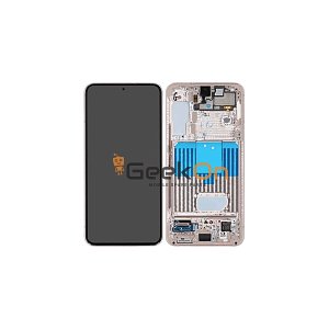 Γνήσια Οθόνη LCD Και Μηχανισμός Αφής Με Πλαίσιο για Samsung Galaxy S22 S901B GH82-27520D GH82-27521D Pink Gold (Service Pack)