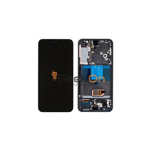 Γνήσια Οθόνη LCD Και Μηχανισμός Αφής Με Πλαίσιο για Samsung Galaxy S22 S901B GH82-27520A GH82-27521A Phantom Black (Service Pack)