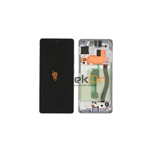 Γνήσια Οθόνη LCD Και Μηχανισμός Αφής για Samsung Galaxy S10 Lite G770F  GH82-21672B Ασημί (Service Pack)