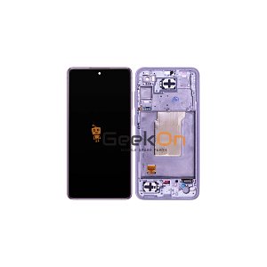 Γνήσια Οθόνη LCD Και Μηχανισμός Αφής Με Πλαίσιο για Samsung Galaxy A35 A356B GH82-34221C Μωβ (Service Pack)