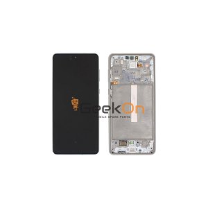 Γνήσια Οθόνη LCD Και Μηχανισμός Αφής Με Πλαίσιο για Samsung Galaxy A73 A736 GH82-28884B GH82-28686B Λευκό (Service Pack)