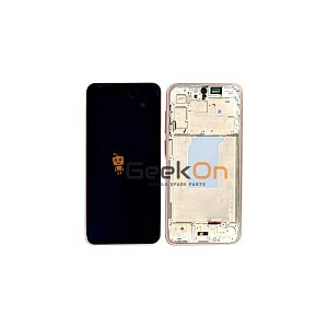 Γνήσια Οθόνη LCD και Μηχανισμός Αφής Με Πλαίσιο για Samsung Galaxy A26 5G A266 GH82-37049D Peach Pink (Service Pack)