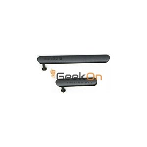Κάλυμμα Θύρας Σετ 2 Τεμάχια  / USB Charging Port Dust Plug / Cover Flap για Sony Xperia Z3 Μαύρο