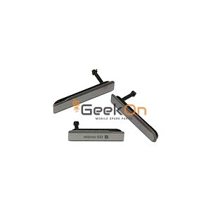 Κάλυμμα Θύρας Σετ 3 Τεμάχια  / Plastic Flap Covers Set για Sony Xperia Z1 Mini Μαύρο