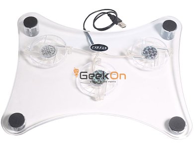 Διάφανη USB Βάση Laptop με 3 ανεμιστήρες FD-709